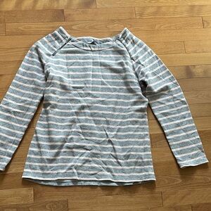 Reitmans Gray and White Striped Sweatshirt